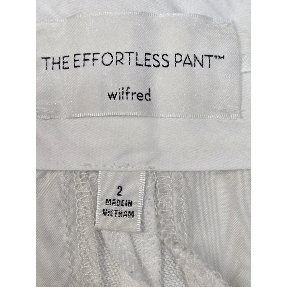 Wilfred Effortless Pant White‎ Linen Tencel Wide Leg Cropped Trousers Size 2